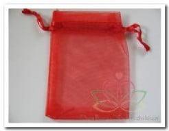 Cadeauzakje giftbag Organza Rood 7x9 cm, Ophalen of Verzenden, Nieuw
