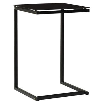 vidaXL Bijzettafel 40x40x60 cm gehard glas zwart, Huis en Inrichting, Tafels | Bijzettafels, Verzenden, Nieuw, Glas, 45 tot 60 cm