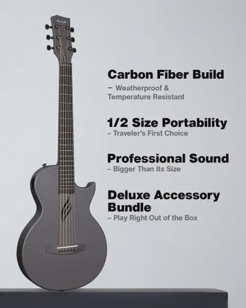Enya Nova Go 1/2 Maat Carbon Fiber Reisgitaar - Lichtgewicht, Verzenden, Nieuw