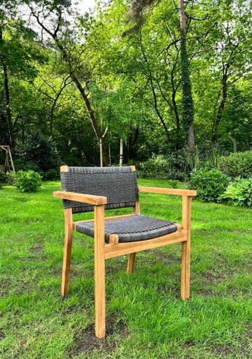 Tuinstoel met grijze wicker, Ophalen of Verzenden, Nieuw