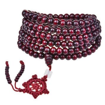Fako Bijoux - Buddha Armband - Sandelhout - XL - Donkerbruin, Verzenden, Nieuw