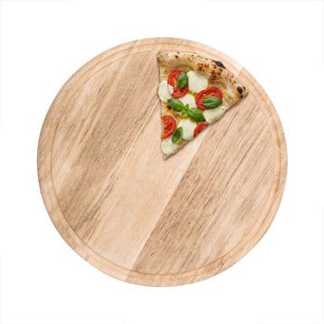 GGM Gastro | Pizzabord - met saftrille - rond - hout - |, Verzenden, Nieuw, Effen, Bord(en)