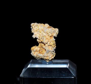 Goud Kristallen op matrix - Hoogte: 1.2 cm - Breedte: 1 cm-