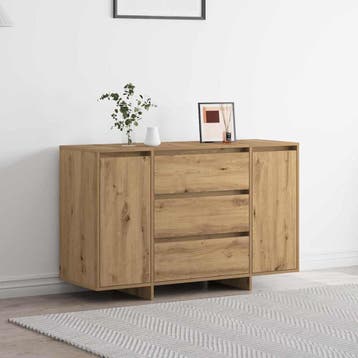 vidaXL Dressoir Artisan Eiken 120 x 41 x 75 cm Bewerkt hout, Huis en Inrichting, Kasten | Dressoirs, Verzenden, Nieuw, Overige houtsoorten