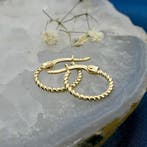 Gouden gedraaide oorringen (Oorbellen), Sieraden, Tassen en Uiterlijk, Ophalen of Verzenden, Gebruikt, Overige kleuren, Goud