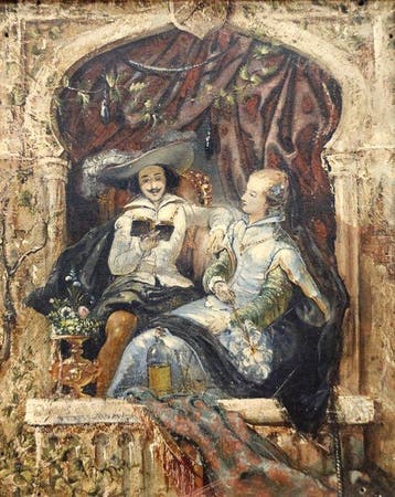 European School (c.1900) - Galant Reading scene