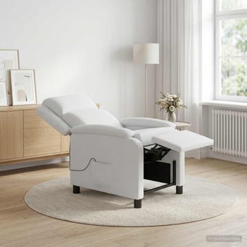 vidaXL Massage Recliner Wit Stof, Verzenden, Nieuw