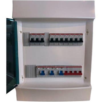 ABB groepenkast IP41 10 groepen, 3 aardlekschakelaars, 1, Ophalen of Verzenden, Nieuw