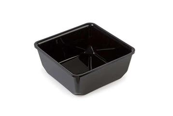 Vierkante Saladekom Kunststof Plexi | Zwart | 205x205x80mm, Verzenden