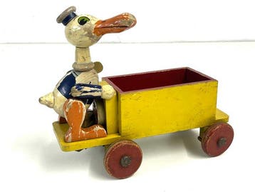 Donald Duck - 1 Pull toy by “Herold Georg Brand”, Germany -, Nieuw