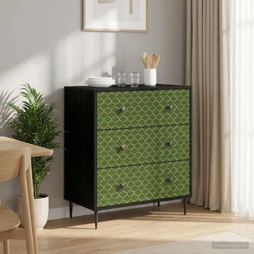 vidaXL Ladekast GELEEN Groen geometrisch patroon 66 x 36,5 x, Verzenden, Nieuw