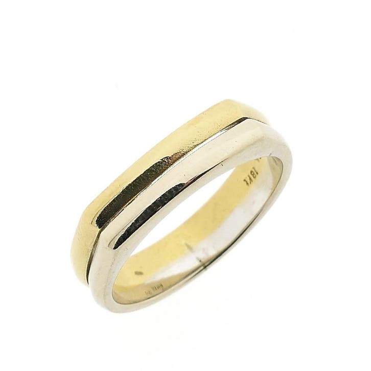 Bicolor gouden ring, Sieraden, Tassen en Uiterlijk, Ringen, Dame of Heer, Overige kleuren, 18 tot 19, Gebruikt, Goud, Ophalen of Verzenden