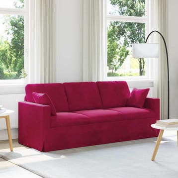 vidaXL Bank Wijnrood 198 x 78 x 80 cm Fluweel, Huis en Inrichting, Banken | Bankstellen, Verzenden, Nieuw, Stof, Minder dan 150 cm