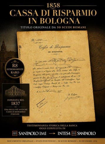 Italië. - 50 Scudo 1844 – Cassa di Risparmio in Bologna –