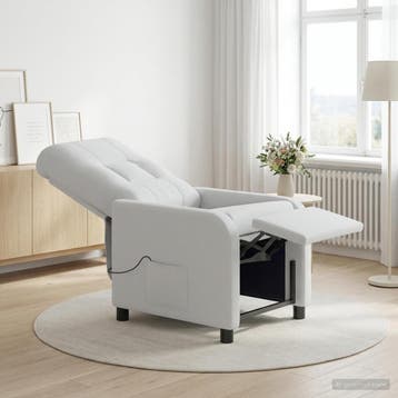 vidaXL Massage Recliner Wit Stof, Verzenden, Nieuw