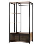 Houten Metalen Kapstok – Vloerstaand Kledingrek met Opbergka, Verzenden, Nieuw