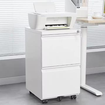 Verrijdbare Witte Dossierkast met Slot en Twee Lades, Verzenden, Nieuw in verpakking