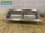 RVS Spoelblad Dubbele spoelbakken 140 x 70 cm Horeca, Ophalen of Verzenden, Nieuw zonder verpakking