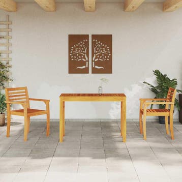 vidaXL Tuin eettafelset 3 st Bruin Massief Acaciahout, Tuin en Terras, Tuinsets en Loungesets, Verzenden, Nieuw, 3 zitplaatsen