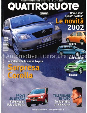 2002 QUATTRORUOTE MAGAZINE 555 ITALIAANS, Nieuw, Author
