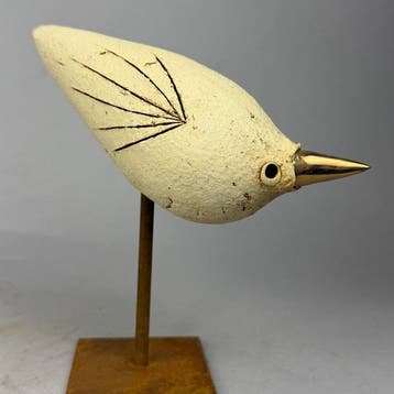 Ewa Budzowska - NO RESERVE- BIRD- (decorated 24 carat gold)