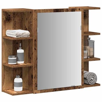 Wandkast met spiegel oud hout | 34% Korting, Spiegelkast, Zo goed als nieuw, Minder dan 25 cm, Minder dan 100 cm