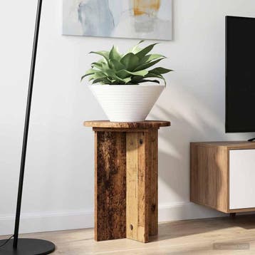 vidaXL Plantenstandaard 2 st Oud hout Ø29,5 x 40 cm Bewerkt, Verzenden, Nieuw