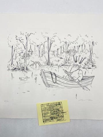 Turf - Lithografie - La Nef des fous II - Promenade en, Nieuw