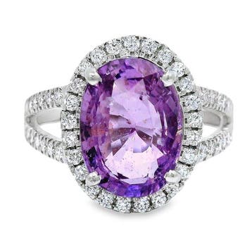 Ring Platina - 5.59ct. tw. Saffier - Diamant - Ring met, Sieraden, Tassen en Uiterlijk, Nieuw