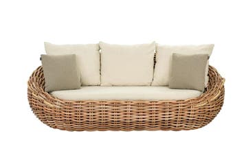 Apple Bee Cocoon 3 zits bank 236cm Mocca - Boucle Creme -, Nieuw