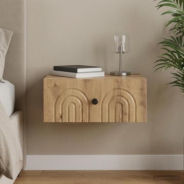 vidaXL Wandbeugel Bedkast Artisanaal eiken 49 x 34,5 x 20 cm, Minder dan 45 cm, Verzenden, Nieuw, Minder dan 55 cm
