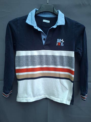 Mayoral rugbyshirt donkerblauw gestreept, Kinderen en Baby's, Zo goed als nieuw, Mayoral, Jongen, Shirt of Longsleeve