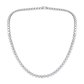 Halsketting - 18 karaat Witgoud - 8.00ct. tw. Diamant, Nieuw