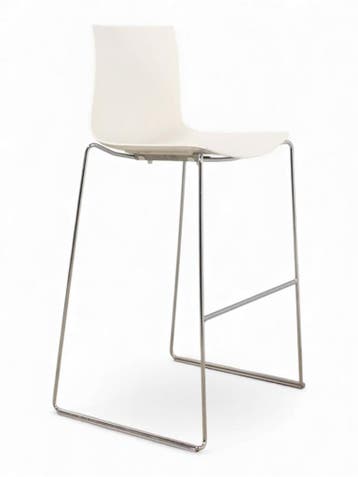 Arper Catifa 46 design barkruk, slede model, wit-chrome,..., Ophalen of Verzenden, Gebruikt, Wit