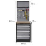 Werkplaatskast met zeven laden, hardhouten werkblad +, Ophalen of Verzenden, Nieuw