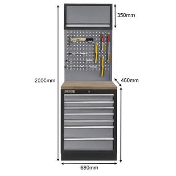 Werkplaatskast met zeven laden, hardhouten werkblad +, Doe-het-zelf en Verbouw, Werkbanken, Ophalen of Verzenden, Nieuw