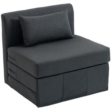 2-in-1 Slaapstoel Opvouwbaar Sofa-Bed Met Linnenstructuur, G, Verzenden, Nieuw