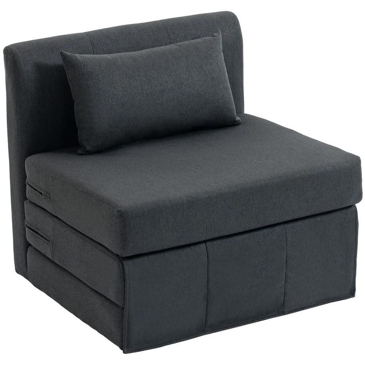 2-in-1 Slaapstoel Opvouwbaar Sofa-Bed Met Linnenstructuur, G, Huis en Inrichting, Woonaccessoires | Kussens, Nieuw, Verzenden