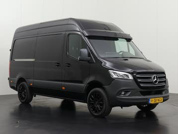 Zakelijke Lease |  Mercedes-Benz Sprinter 316CDI L2H2 | Led, Stof, Gebruikt, Euro 6, Zwart