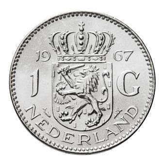 Nederlandse zilveren Gulden 1967, Verzenden, Koningin Juliana, Losse munt, Zilver