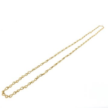 Lange gouden fantasie/infinity schakelketting, Sieraden, Tassen en Uiterlijk, Ophalen of Verzenden, Gebruikt, Goud, Goud