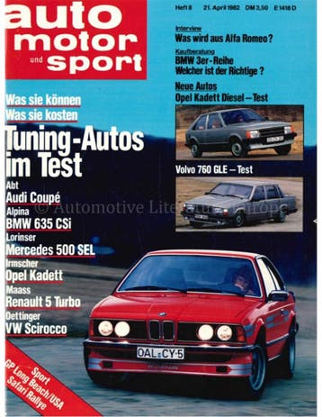 1982 AUTO MOTOR UND SPORT 08 DUITS, Nieuw, Author