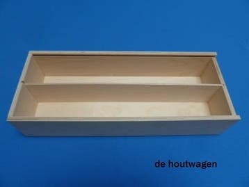 kist met schuifdeksel en 2 vakken - kist met vakken, Minder dan 50 cm, Nieuw, Minder dan 50 cm, Ophalen of Verzenden