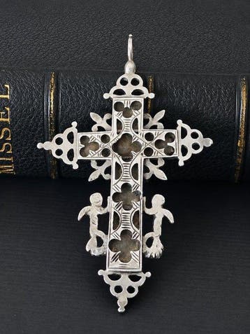 Zilver - Kruishanger - Croix Reliquaire