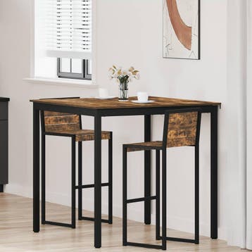 vidaXL Staande Bartafel Bewerkt hout Vierkant, Huis en Inrichting, Verzenden, Nieuw