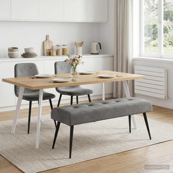 vidaXL Bank met knoopverstelling Donkergrijs 110 x 40 x 46, Verzenden, Nieuw, Stof