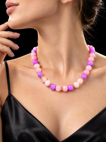 Morganietedelsteenketting - 925 sterlingzilver -