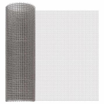 vidaXL Gaas Scherm 40 x 500 cm 3 Mesh RVS 201 Zilverkleurig, Verzenden, Nieuw, IJzer