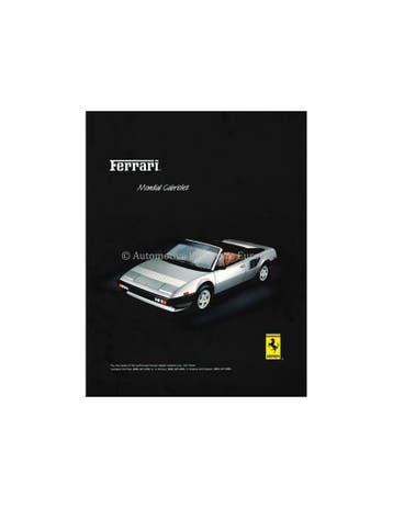 1983 FERRARI 308 MONDIAL CABRIOLET LEAFLET ENGELS (VS), Nieuw, Ferrari, Author