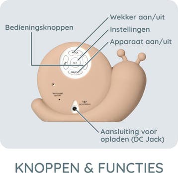 Slaaptrainer - Nachtlampje - Kinderwekker - Pastel Beige - A, Verzenden, Zo goed als nieuw